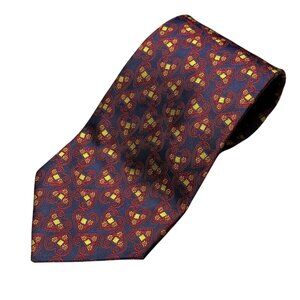 Croata Tie Souvenir 100% Silk Hand Made in Croatia Heart Pattern 4.5"